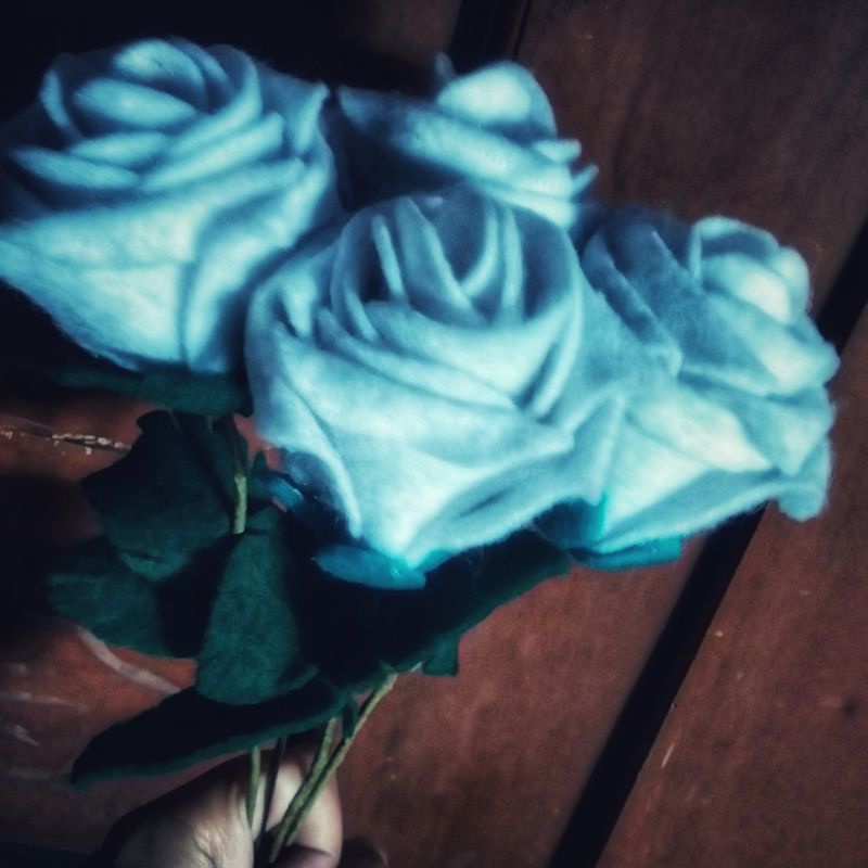Bunga Mawar Putih Flanel || White Rose Flannel || Felt White Rose