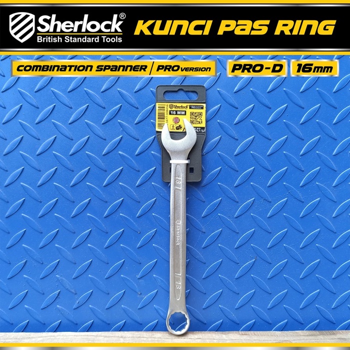 Kunci Pas Ring (Pro-D Series) uk. 16 mm Original Sherlock (1 Pcs)