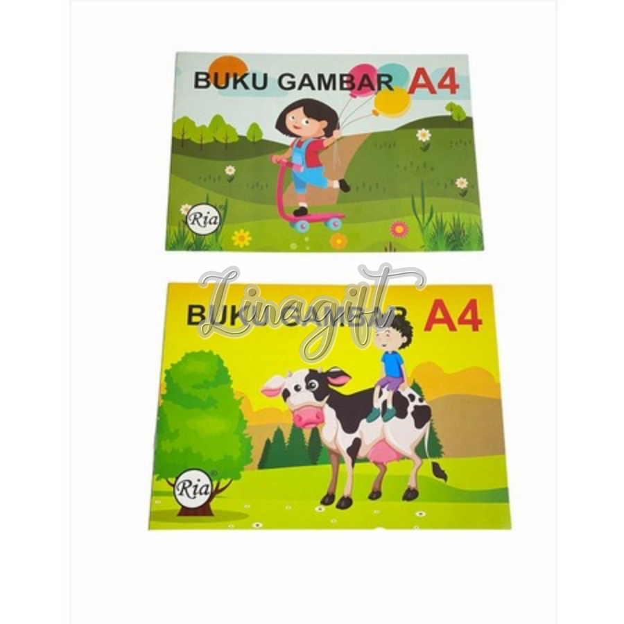 ( 1 Buku - 8 Lembar ) BUKU GAMBAR A4 / A3 RIA AA 70 GRAM / DRAWING BOOK / SKETCH BOOK