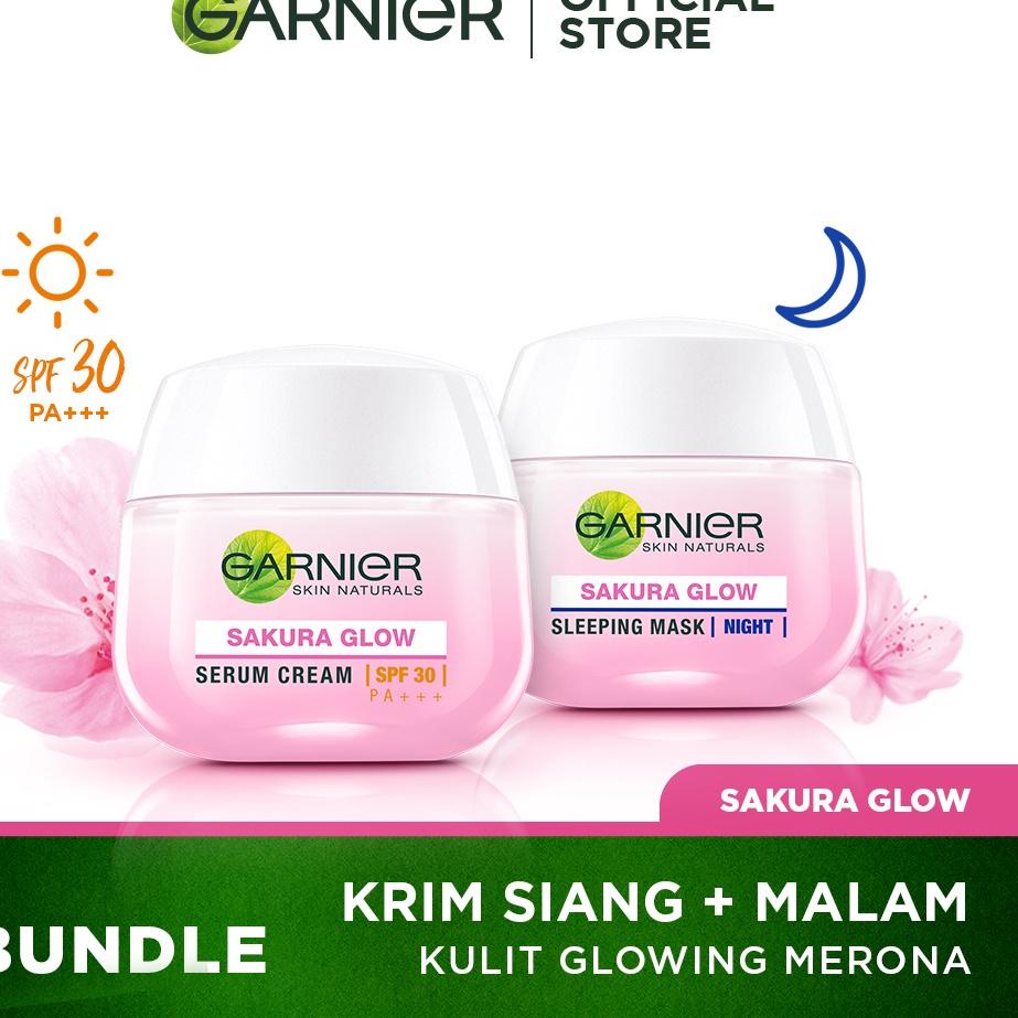 Ready Stock VDBRR Garnier Sakura Glow Kit Day &amp; Night Cream - Moisturizer Skincare Krim Siang Malam (Light complete) 83 Sale