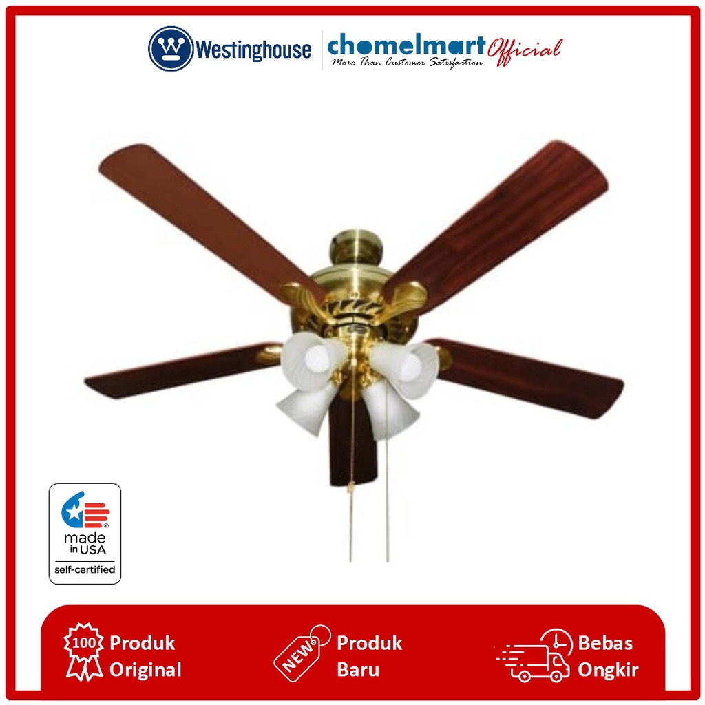 Westinghouse Swirldeluxe Kipas Angin Plafon 52 Inci 132 cm - 5 Bilah, Putaran Dapat Dibalik, Motor Senyap