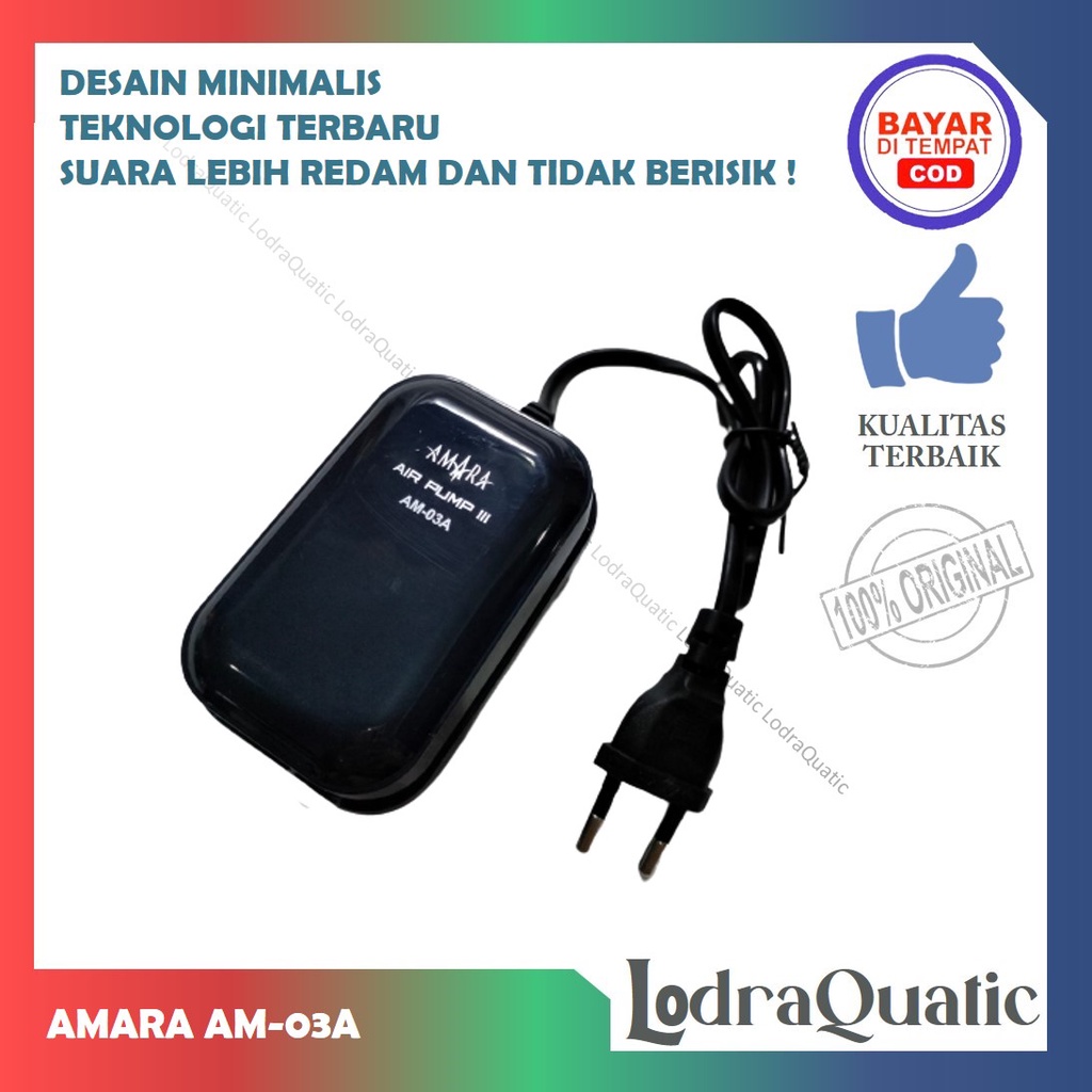 {AMARA AM-03A} AIR PUMP SATU LUBANG AMARA AM-03A SILENT MESIN OKSIGEN TIDAK BERISIK MESIN GELEMBUNG SATU LUBANG AMARA AM-03A TIDAK BERISIK POMPA UDARA FILTER AQUARIUM AERATOR AMARA AM-03A POMPA AQUARIUM AERATOR KOLAM AERATOR 1 LUBANG