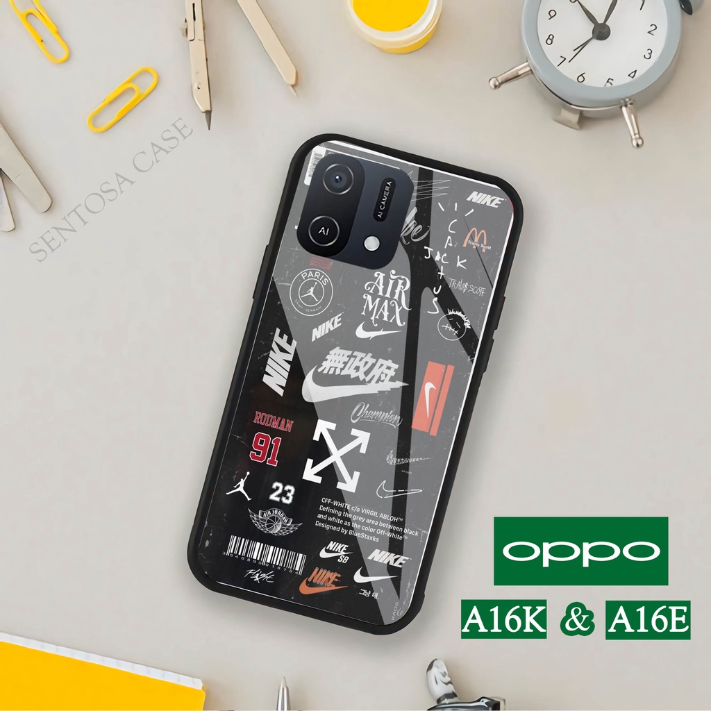 Softcase Glass Kaca OPPO A16K & OPPO A16E - Casing HP OPPO A16K & OPPO A16E [ S69 ].