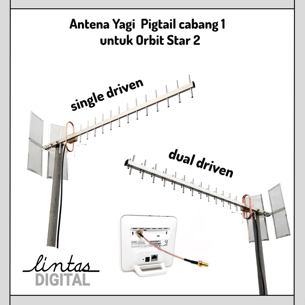 Antena Orbit Star Huawei B311 Modem Router Orbit Star 2 B312 Yagi  Single pigtail