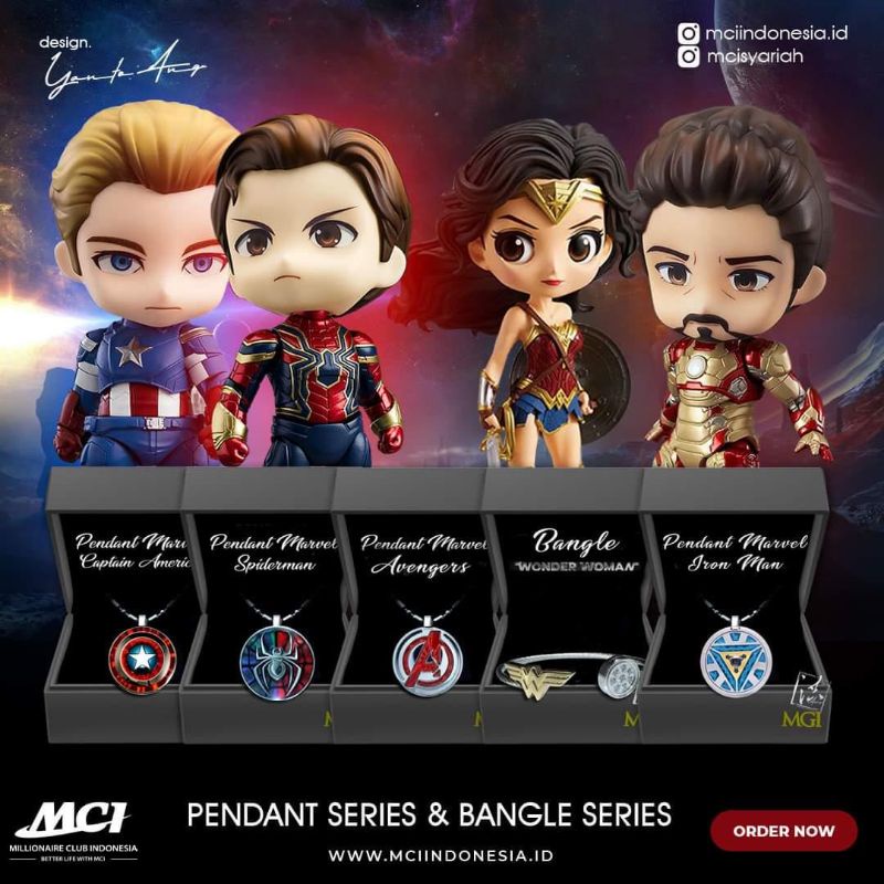 Kalung Pendant Marvel Captain Amerika MCI