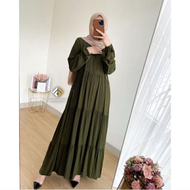 HANUM DRESS POLOS PREMIUM / DRESS BUSUI / DRESS RAYON / GAMIS POLOS / HOMEY DRESS