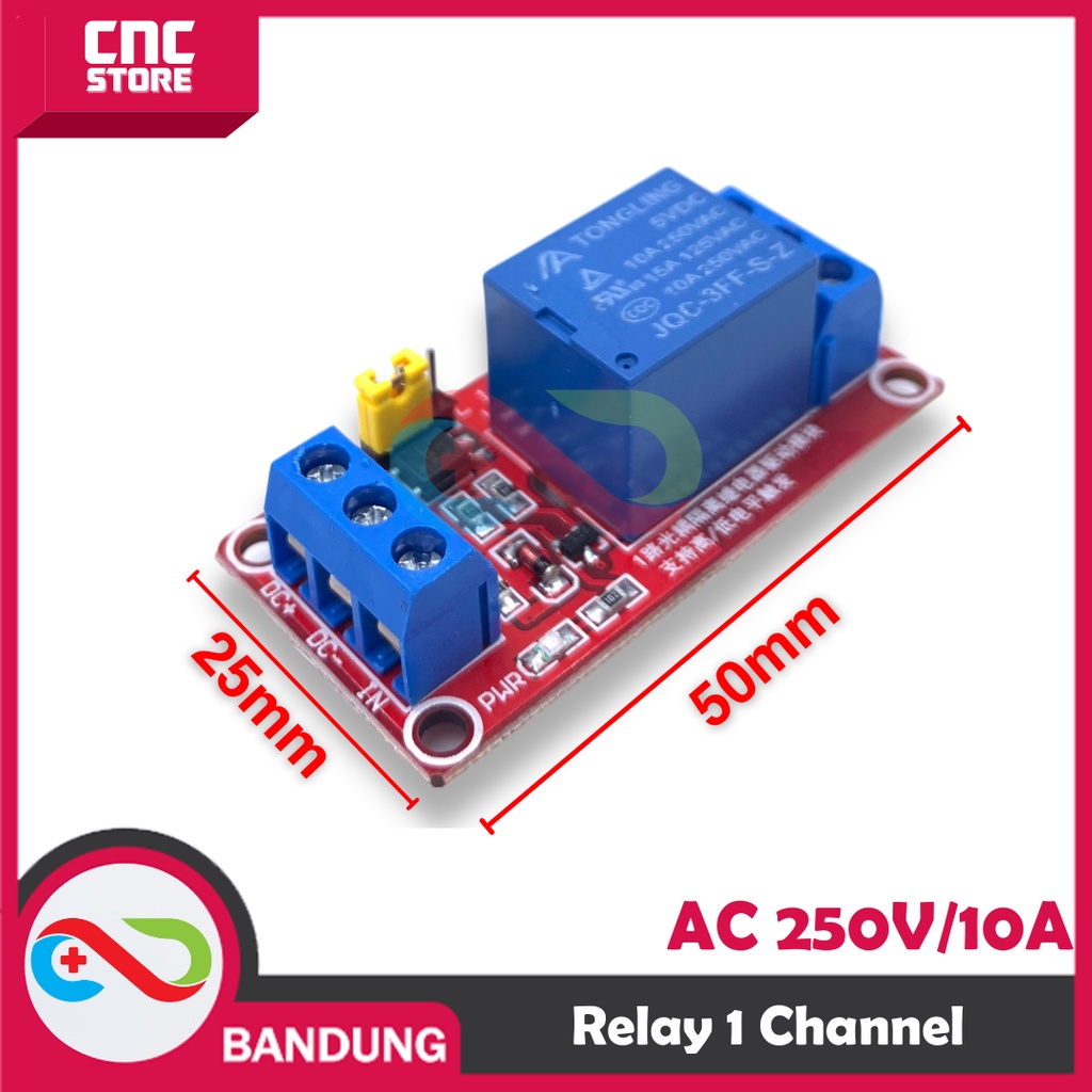 MODULE RELAY 1 CHANNEL 5V AKTIV HIGH ATAU AKTIV LOW DENGAN OPTOCOUPLER