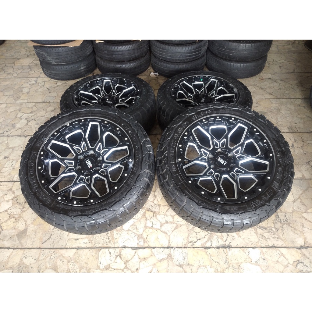 VELG MOBIL BEKAS HSR USHI RING 20 LEBAR 9,5 PCD 6X139,7 + BAN ACCELERA C/T 275/55R20