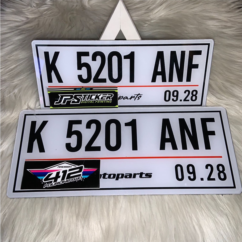 PLAT Nomor Motor Akrilik Putih
