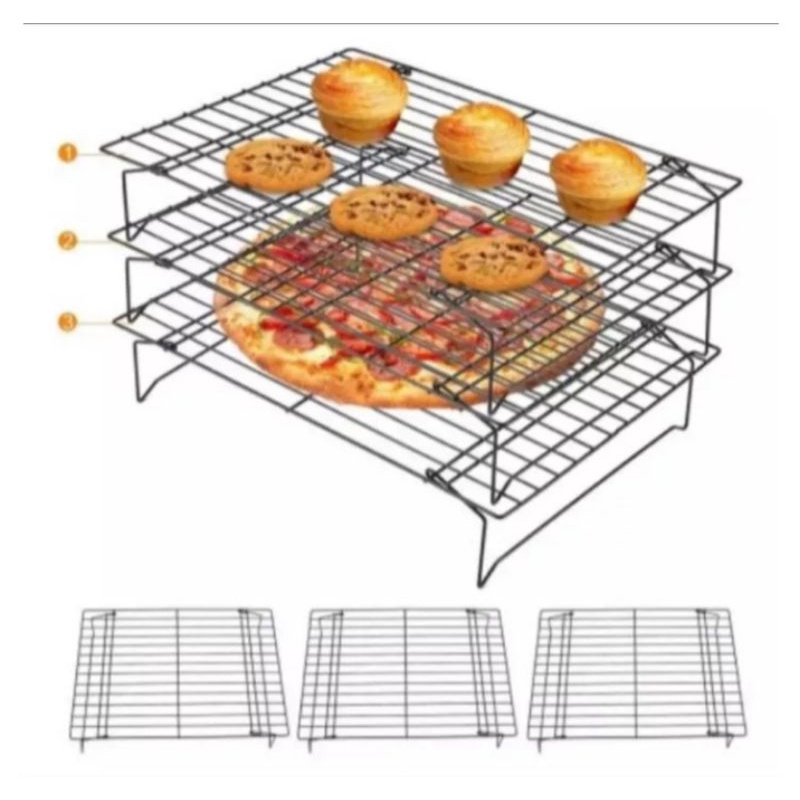 Coolingrak 3 Susun Tempat Peniris Minyak Makanan, Goreng,Ikan,Ayam Dan Lainnya