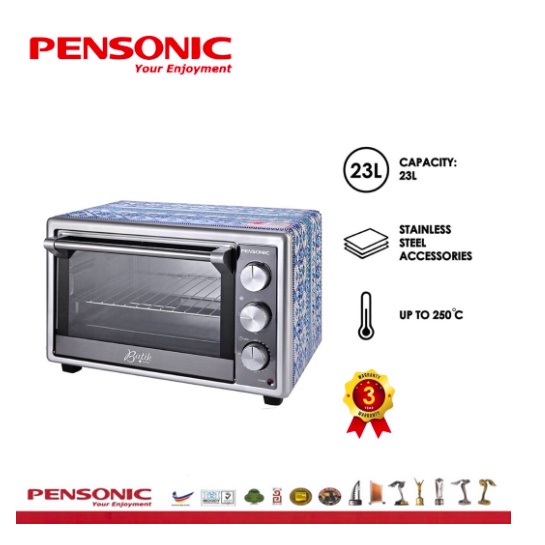 [ Pensonic ] Pensonic Oven Listrik Batik Multifunction Toast, Grill, and Bake Makanan 23 Liter PEOI-2304B