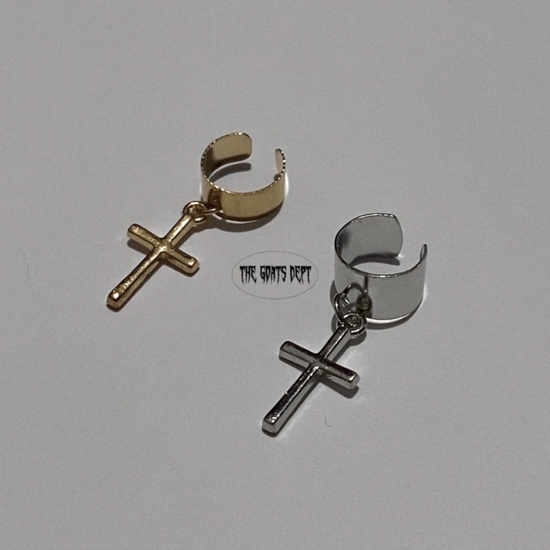 Jual The Goats Dept Fake Cross Earrings / anting non tindik pasti jepit ...