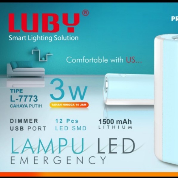 COD Senter Emergency Dimmer LUBY L-7773 Cas 3W Cahaya Putih