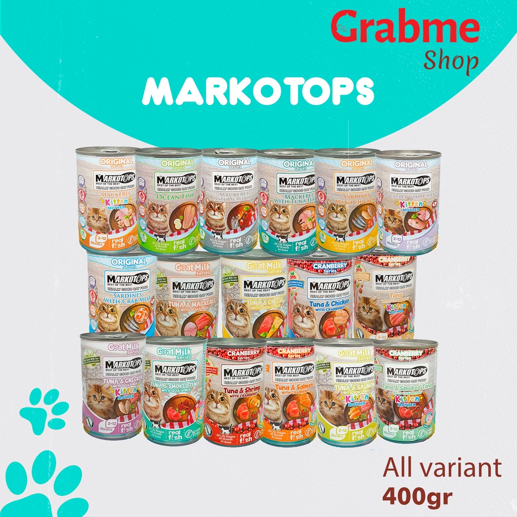 Markotops Kaleng Goat Milk  Cranberry Series Makanan Kucing Kaleng 400gr