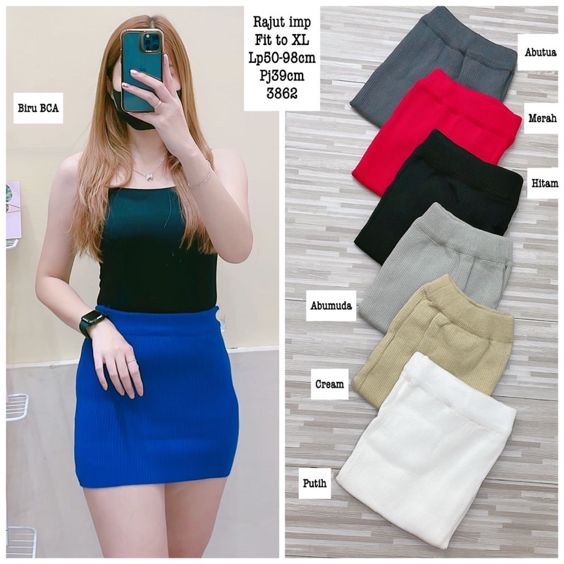 rok mini Rajut / rok span fashion / rok kantoran pendek / rok pesta wanita terbaru