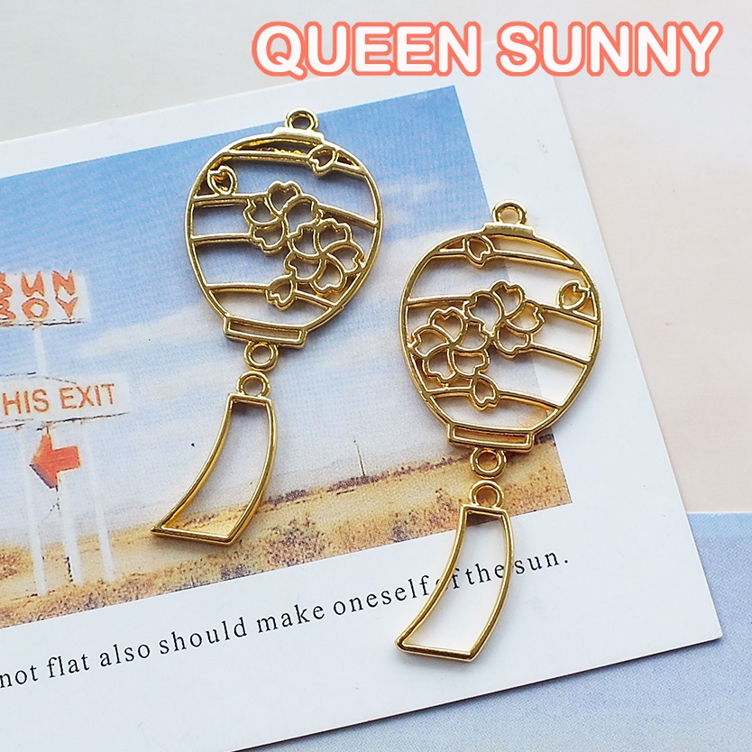 Bezel Lampion Jepang Bunga Sakura Charm Lantern Lentera Frame Resin Cameo Blank Open Back Cangkang A