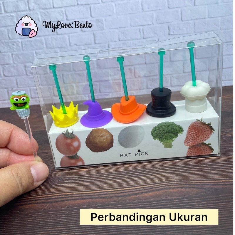 Tusukan Bento Topi Food Pick Foodpicks Silicone Hat Biite Bento Tools Hiasan Bekal