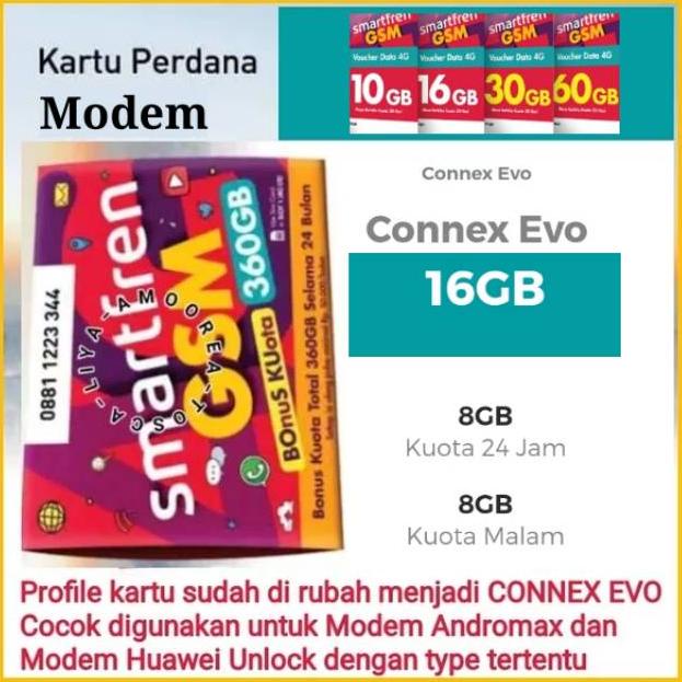 [KODE FYIWW] Kartu Smartfren Perdana Connex EVO Khusus Untuk Mifi Modem Wifi Andromax, Huawei, DLL