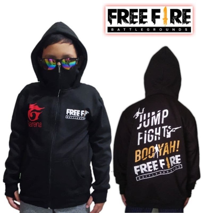 promo jaket free fire gratis aksesories \ free fire eagle hoodie anak berhadiah 1 buah aksesories