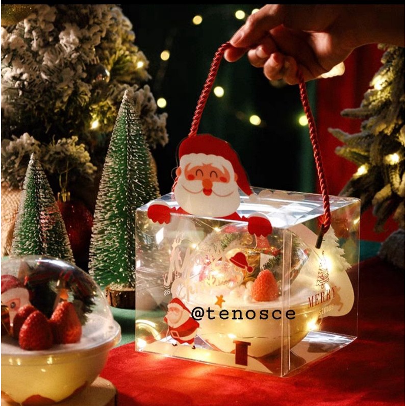 

5pcs Kotak Mika Box Natal Toples Kue Kering Cookies 250gr Hampers Parcel Souvenir Merry Christmas Square