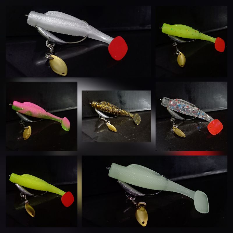 Soft Lure 6 cm Blade mini dengan hook kenzi