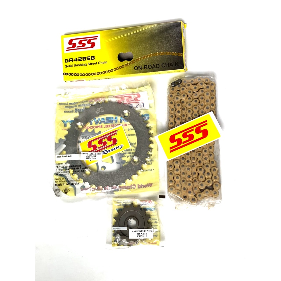 GEAR SET RANTAI GOLD 415 / 428 Kawasaki KLX 150 KLX150 D-tracker SSS TK RK RACING TDR RIDE IT REGINA
