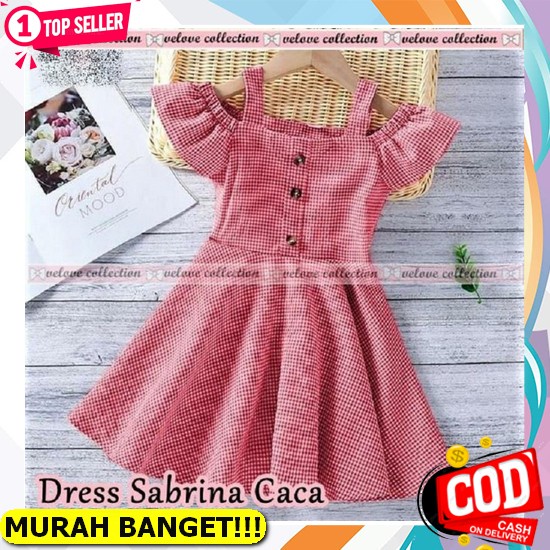 Dress Anak Perempuan Umur 8 9 10 Tahun - Dres Brukat Gaun Pesta Princes Anak Cewek Dress Sabrina Cac