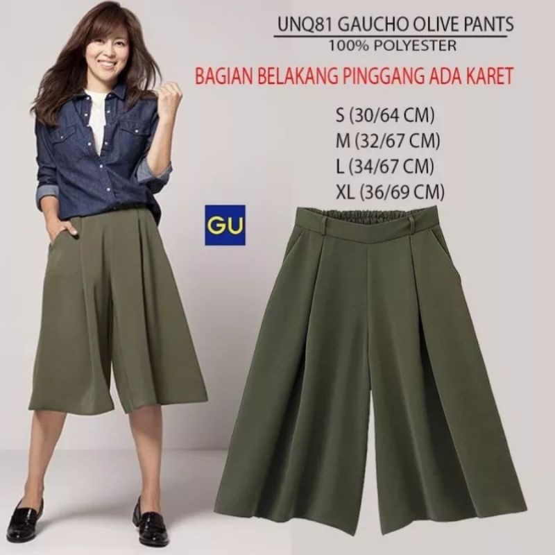 Gu by Uniqlo Kulot Wanita - Gaucho Wide Pants