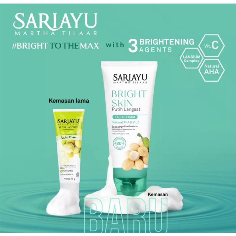 Sariayu Putih Langsat Facial Foam 75 gr Original 100%