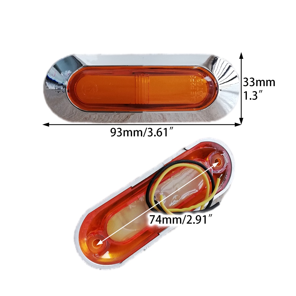 10 Pcs Lampu LED 12V 24V Warna Merah Amber Untuk Samping Truk RV Caravan Perahu