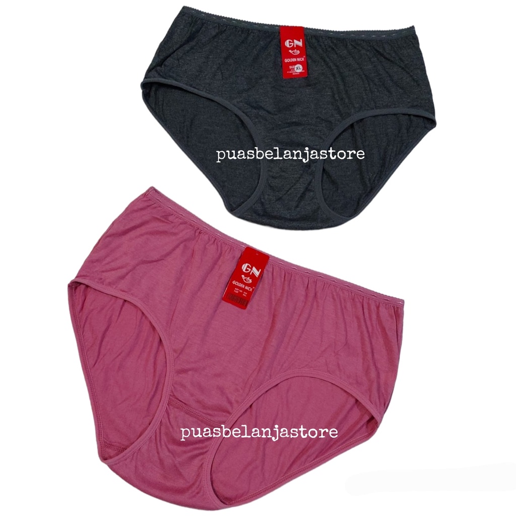 Celana Dalam Wanita 6pcs Golden Nick Jumbo XXL XL L Original 100% Warna Terang Warna Gelap