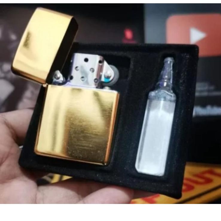 Promo baru--TERMURAH - ZIPPO GOLD BERDENTING KW SUPER - ZP SET 208-2 INCLUDE MINYAK