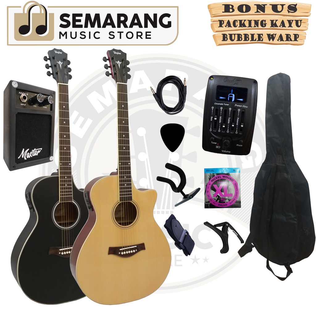 Gitar Akustik Elektrik Taylor Equalizer Tuner Cowboy Prener New Custom Paket Super Komplit