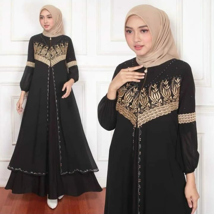 [RF]   ABAYA TURKY,abaya  hitam turky bordir teraru ,turky 1971