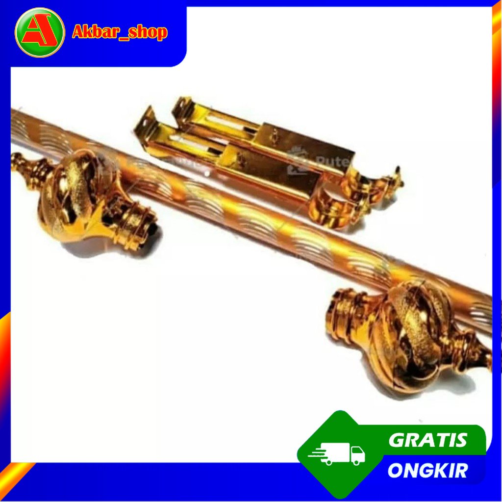 TIANG GORDEN 1 METER , BESI GORDYN, ALUMUNIUM PIPA SET KOMPLIT