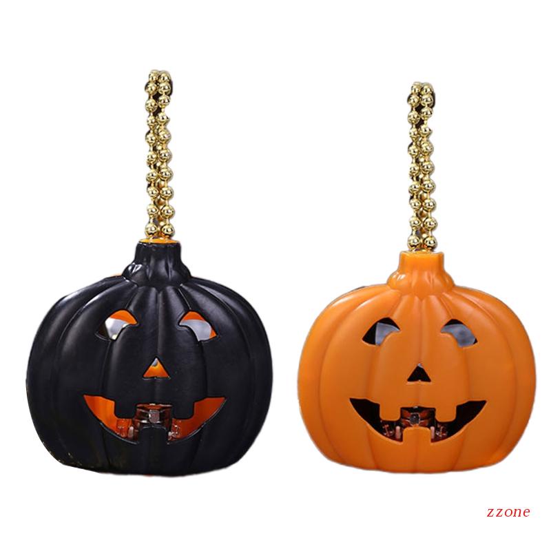 Kalung Liontin Bentuk Labu Halloween Dengan Led Untuk Dekorasi Dinding