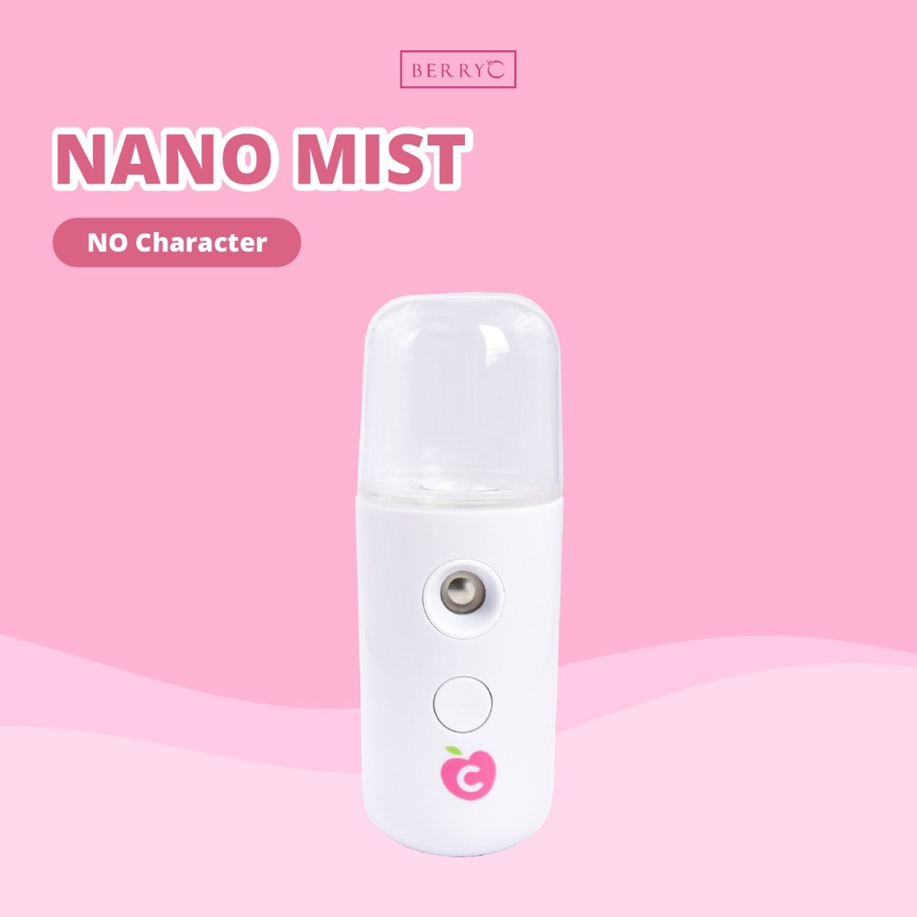 BerryC Nano Mist Spray Sanitizer 30ML Desain Baru Anti Bocor Dan Retak bisa untuk anak hingga dewasa (NO CHARACTER) face mist sprayer embun fog mungil personal portable rechargable usb putih white simple kuat new design awet sanitize sterilize moisturize