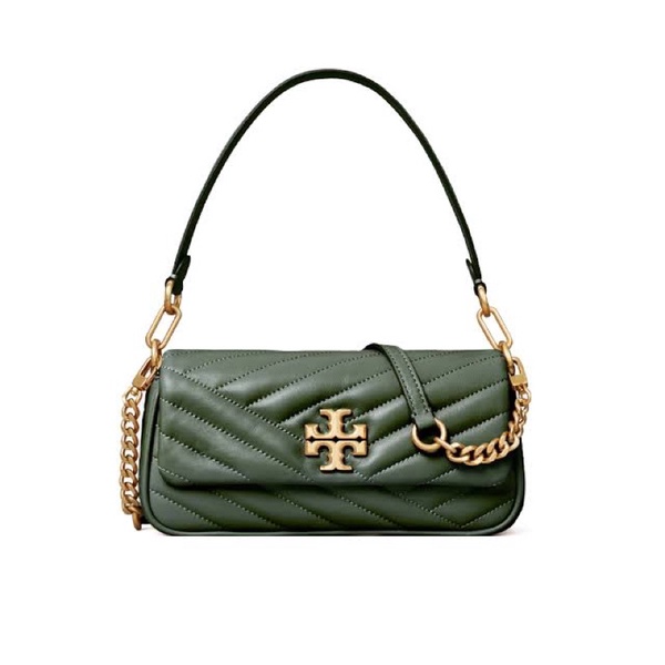 Tory Burch 85229 Kira Chevron Small Flap Shoulder Bag Sycamore Green