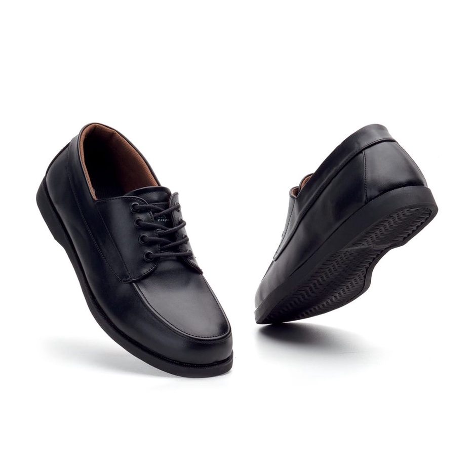 FREDDO BLACK |ManNeedMe x RAN| Sepatu Pantofel Pria Formal Derby Shoes SOL DIJAHIT