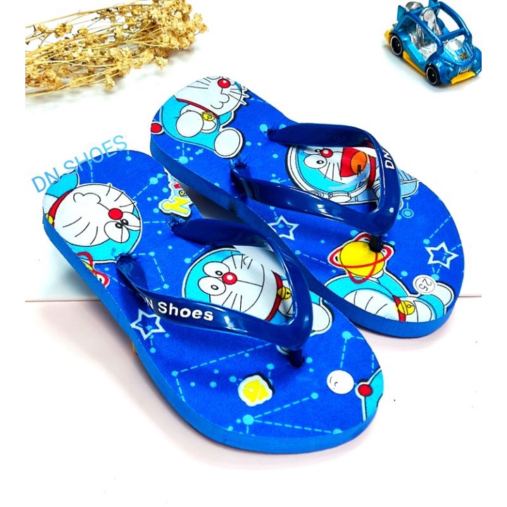 Sandal jepit Anak Laki laki Perempuan motif Doraemon Biru