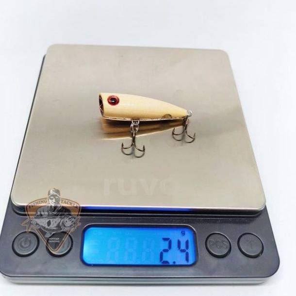 _ G6W Lure KR Popper Umpan Casting Natural Kayu Ready_