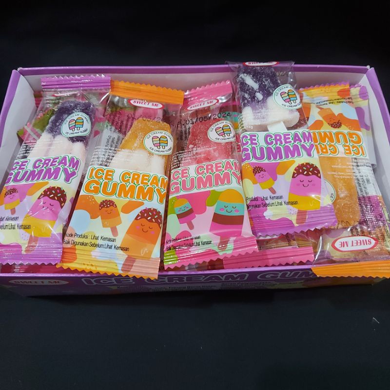 ice cream gummy , snack jajanan anak yupi