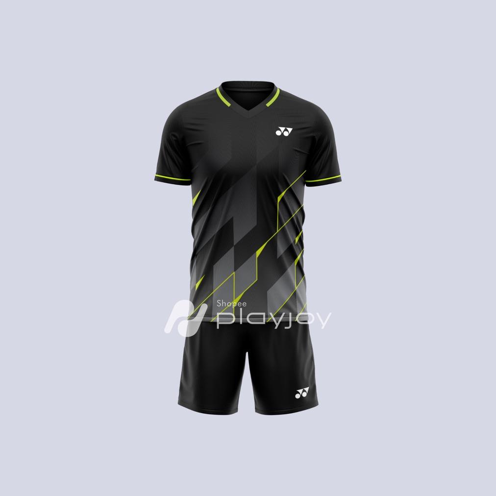 1 SET BAJU BADMINTON YONEX V2 PRIA WANITA DEWASA KAOS BULUTANGKIS VOLLY JERSEY FUTSAL BOLA PRINTING 