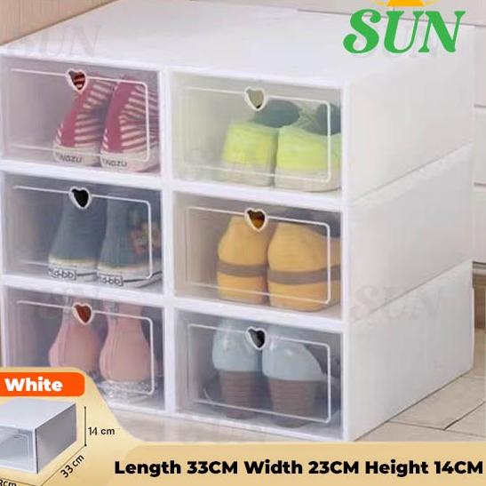Stok Terbatas KOTAK SEPATU -1 SET/ 3PCS  / KOTAK SEPATU TRANSPARAN / SANDAL TRANSPARAN / RAK SEPATU