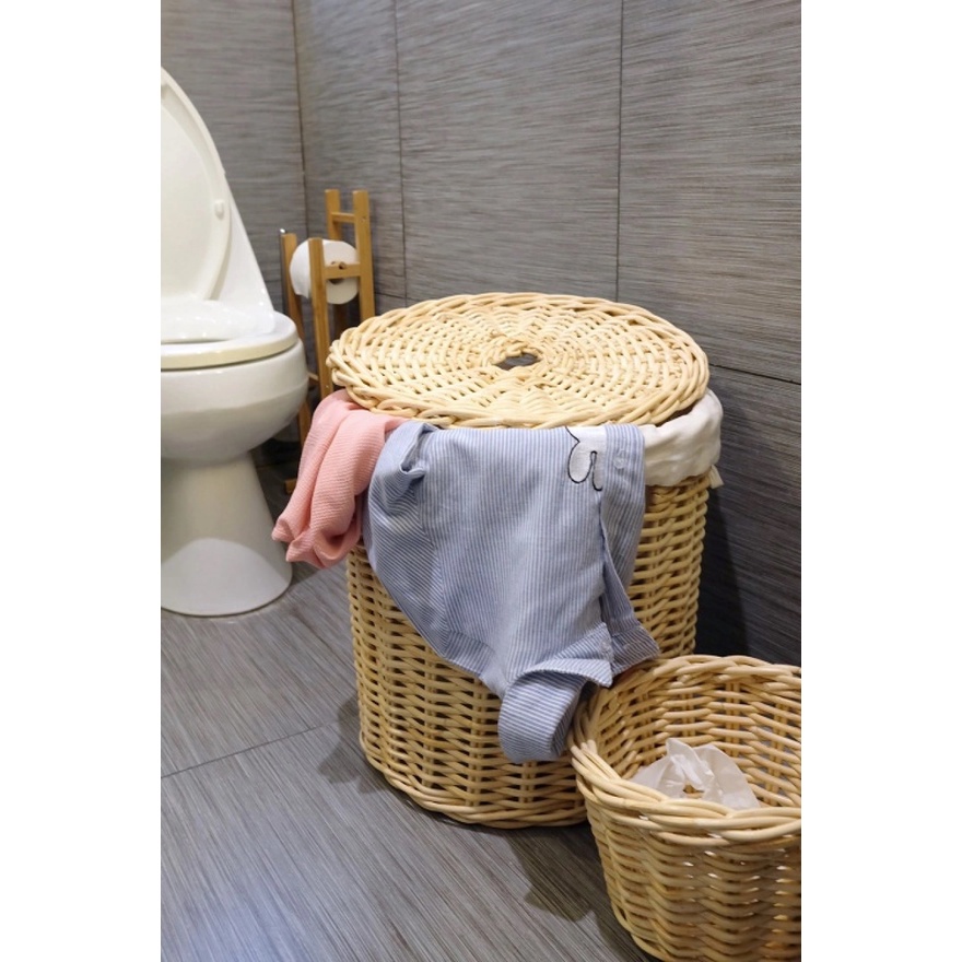 ROVEGA Laundry Basket Premium Rotan RRB-390 40x43x39cm keranjang loundry estetik rotan