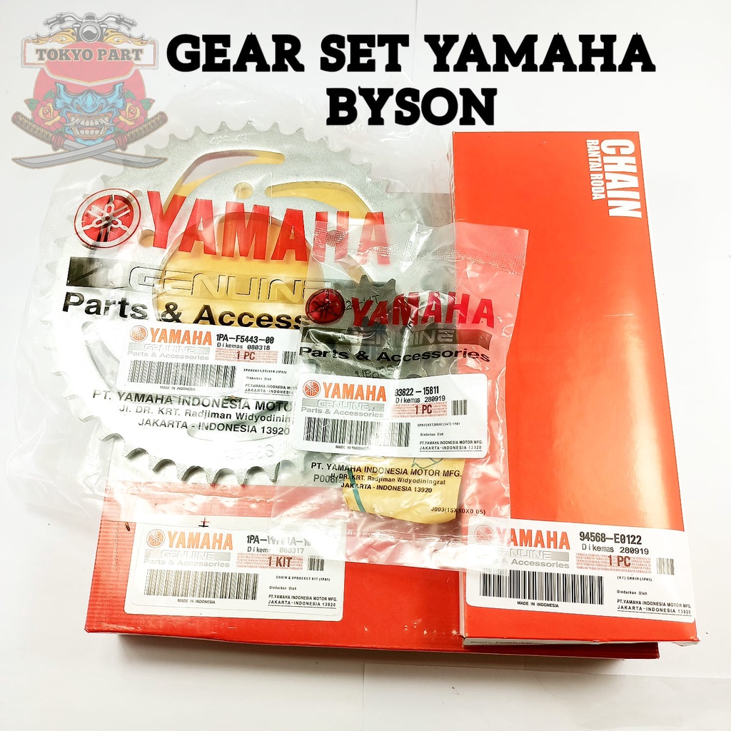 Jual GEAR SET+ RANTAI YAMAHA BYSON KUALITAS ASLI ORIGINAL YAMAHA SUDAH