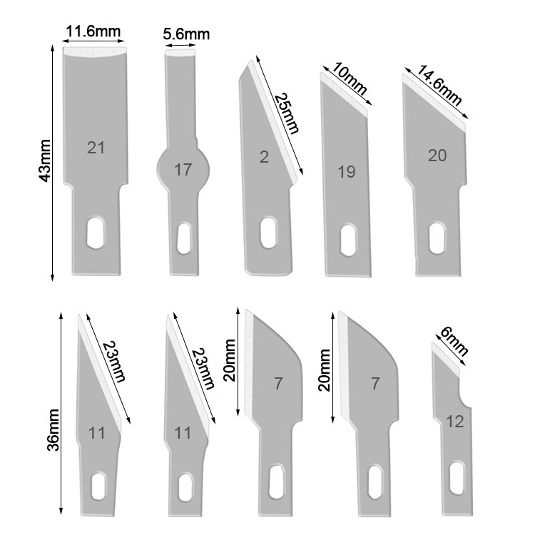 Set Pisau Ukir Seni13 in 1 Crafting Art Knife with 3 Handle/13 Set Alat Ukir Seni Handle Pisau  - Pisau Sayat Okulasi Bonsai Kelapa