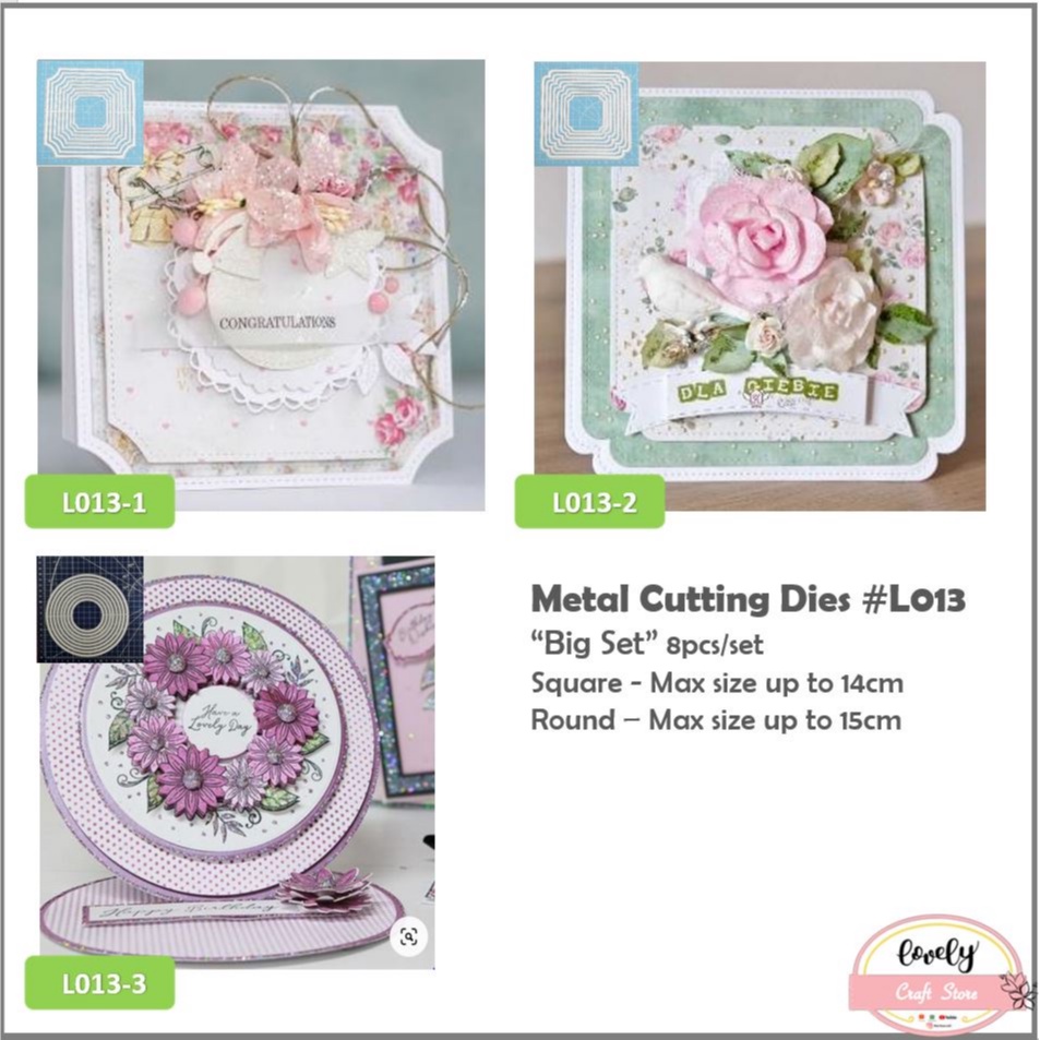 

Metal Cutting Dies #L013 - Cetakan Stensil Metal untuk aksesoris Mahar, Cards, Scrapbook, Journal, etc bentuk Square Round bulat kotak persegi