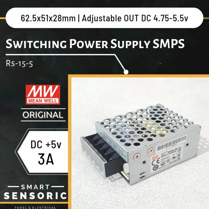 Meanwell Rs-15-5 Switching Power Supply Smps 5V 3A Original Cctv