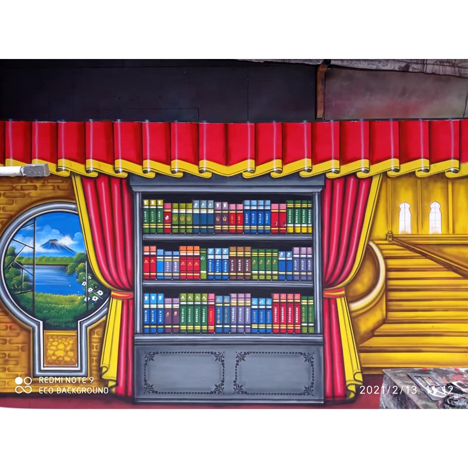 Jual Background Rak Buku untuk wisuda 08 | Shopee Indonesia